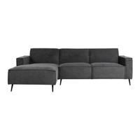 by fonQ Bo Hoekbank met Chaise Longue Links - Linnen - Antraciet