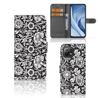 Xiaomi 11 Lite 5G NE | Mi 11 Lite Hoesje Black Flowers - thumbnail