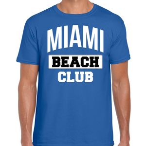 Miami beach club zomer t-shirt blauw voor heren