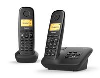 Gigaset A270A Duo DECT draadloze telefoon met antwoordapparaat, met extra handset, zwart