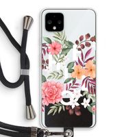 Hello in flowers: Pixel 4 XL Transparant Hoesje met koord