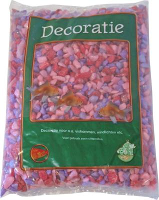 Zak a 1 kg glitter gravel mix roze - Gebr de boon