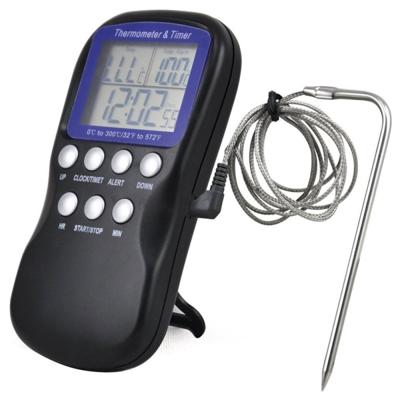 2 stks digitale voedsel sonde oven elektronische thermometer timer temperatuur sensor