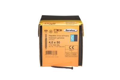 Gevelschroef RVS 50 mm Zwart gecoat 500st.
