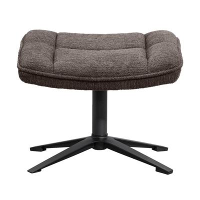 Leen Bakker - Hocker Emily - Donker - Polyester - Bruin - 55x22.5x45 Cm