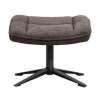 Leen Bakker - Hocker Emily - Donker - Polyester - Bruin - 55x22.5x45 Cm