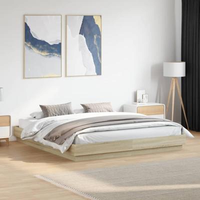 Bedframe met LED-verlichting sonoma eikenkleurig 180x200 cm