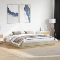 Bedframe met LED-verlichting sonoma eikenkleurig 180x200 cm