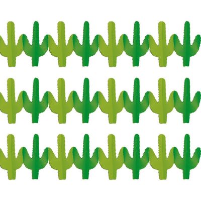 3x stuks mexicaanse Western Cactus thema feest slingers 300 cm