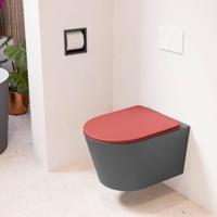 Wandcloset Mondiaz Lavie | Zonder spoelrand | Incl.Toiletzitting-Fire | Keramiek | Dark Grey