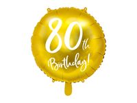 Folieballon 80th Birthday goud (45cm)