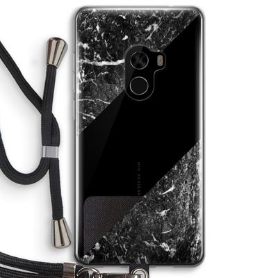 Zwart marmer: Xiaomi Mi Mix 2 Transparant Hoesje met koord