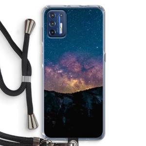 Travel to space: Motorola Moto G9 Plus Transparant Hoesje met koord