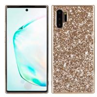 Plating glittery poeder schokbestendig TPU Case voor Galaxy Note 10 + (goud)