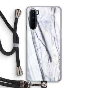 Gestreepte marmer: OnePlus Nord Transparant Hoesje met koord