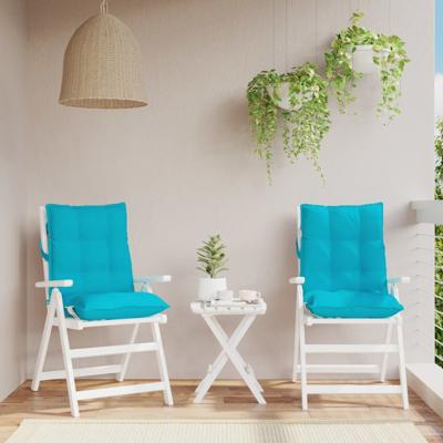VidaXL Stoelkussens 2 st lage rug oxford stof turquoise