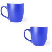 2x Drinkbekers/mokken blauw 440 ml