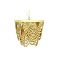 Plafondlamp DKD Home Decor Metaal Bruin Geel 50 W Hout MDF (35 x 35 x 95 cm)