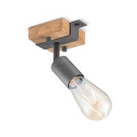 Light depot - plafondlamp Denton 1L - hout / burned metal - Outlet