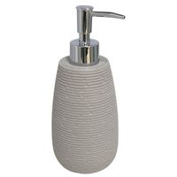 Zeeppompje/zeepdispenser grijs kunststof 19 cm