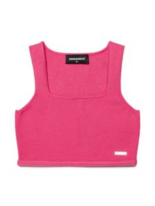 DSQUARED2 KIDS débardeur crop à plaque logo - Rose