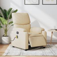 Massagestoel elektrisch verstelbaar stof crèmekleurig