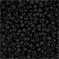 Creativ Company Rocailles, d 3 mm, afm 8/0, gatgrootte 0,6-1,0 mm, mat zwart, 25 gr/ 1 doos Creativ Company Rocailles, d 3 mm, afm 8/0, gatgrootte 0,6-1,0 mm, mat zwart, 25 gr/ 1 doos