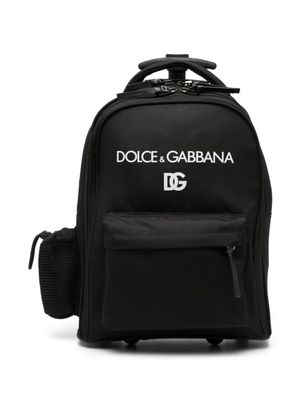 Dolce & Gabbana Kids valise à logo imprimé - Noir