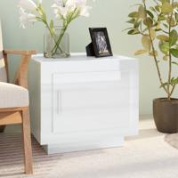 Salontafel 51x50x45 cm bewerkt hout hoogglans wit