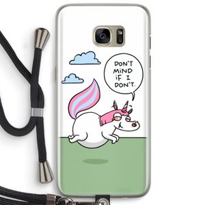 Unicorn: Samsung Galaxy S7 Edge Transparant Hoesje met koord