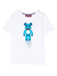 Mostly Heard Rarely Seen 8-Bit t-shirt mini Blue Bear - Blanc