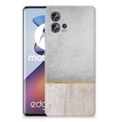 Motorola Edge 30 Fusion | Bumper Hoesje | Wood Concrete