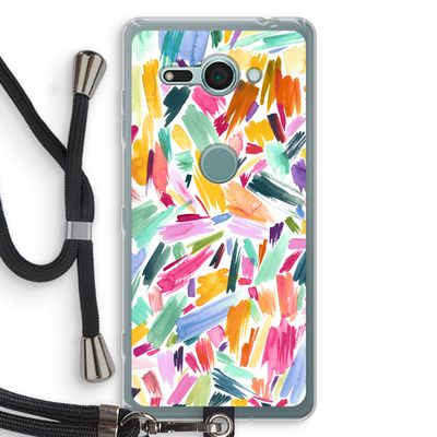 Watercolor Brushstrokes: Sony Xperia XZ2 Compact Transparant Hoesje met koord