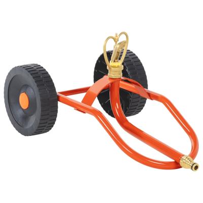VidaXL Sproeierslede op wielen met draaibare kop staal rood