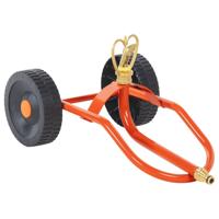 VidaXL Sproeierslede op wielen met draaibare kop staal rood
