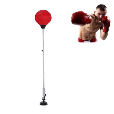 Volwassen zuignap versie hoogte verstelbaar verticaal PU leder vent bal boksen Speed Ball familie fitness apparatuur zonder handschoenen (rood)