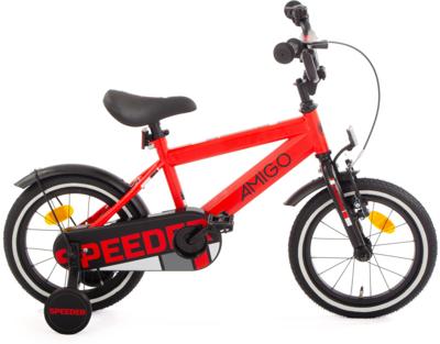 AMIGO Speeder 14 Inch Jongens Terugtraprem Rood/Zwart AMIGO Speeder 14 Inch Jongens Terugtraprem Rood/Zwart