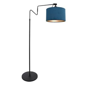 Steinhauer Staande leeslamp Linstrom met blauw velvet kap 3736ZW