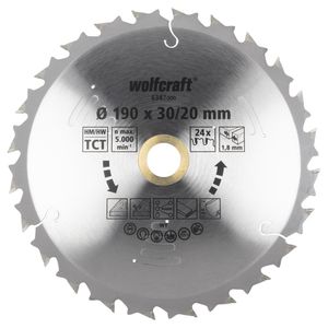 Wolfcraft 6346000 Cirkelzaagblad 184 x 20 x 1.8 mm Aantal tanden: 24 1 stuk(s)