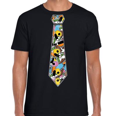 Cadeau T-shirt voor heren - Engelse drop stropdas - zwart - verjaardag