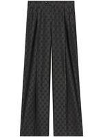 Gucci pantalon palazzo en laine à logo - Gris