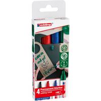 Edding permanent marker E-3300, geassorteerde kleuren, blister van 4 stuks