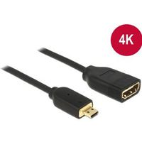DeLOCK 0.2m, HDMI-A/HDMI Micro-D HDMI kabel 0,2 m HDMI Type D (Micro) HDMI Type A (Standaard) Zwart - thumbnail