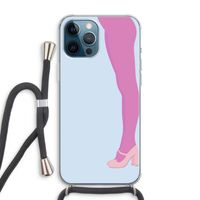 Pink panty: iPhone 12 Pro Max Transparant Hoesje met koord
