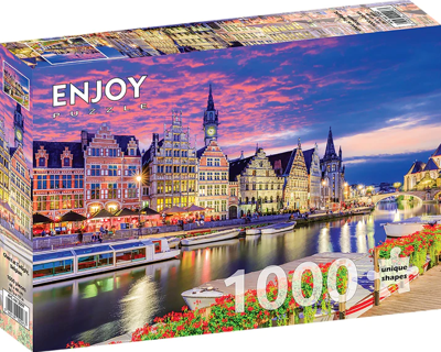 Ghent at Twilight - België Puzzel 1000 Stukjes