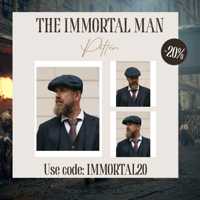 Arran Pet | Harris Tweed | 8-panelen | Blauw/zwart | Peaky Blinders