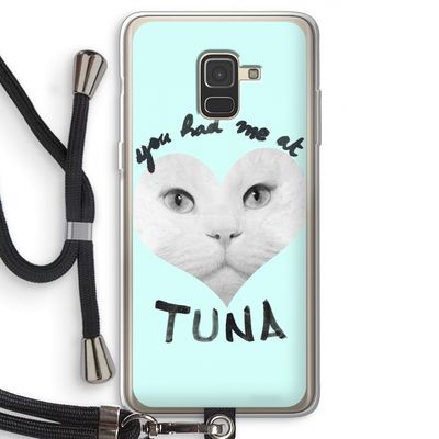 You had me at tuna: Samsung Galaxy A8 (2018) Transparant Hoesje met koord