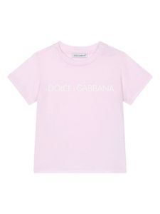 Dolce & Gabbana Kids t-shirt en jersey à logo imprimé - Rose