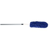 Plumeau/duster microvezel met telescoopsteel 75 - 150 cm blauw - thumbnail