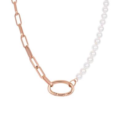 iXXXi Schakel Ketting Square Chain Pearl Rosé